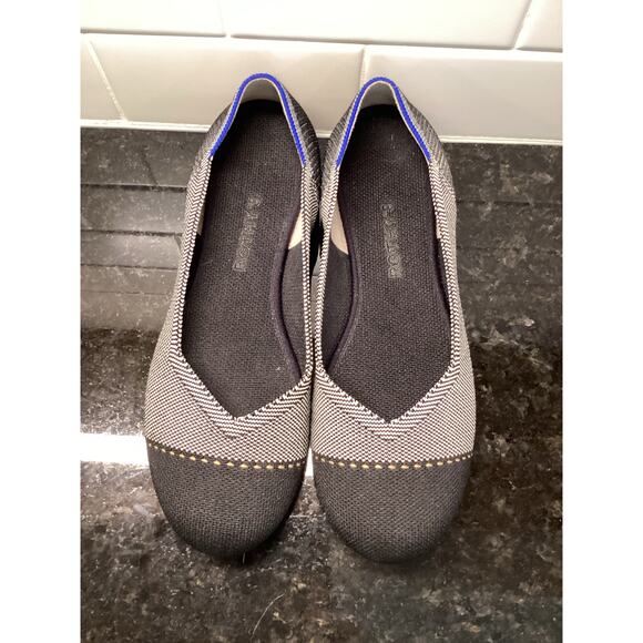 Rothy's Women's the Flat Mist Cap Toe Ballet Classic Comfort Shoe Gray Black W9 - Picture 3 of 9